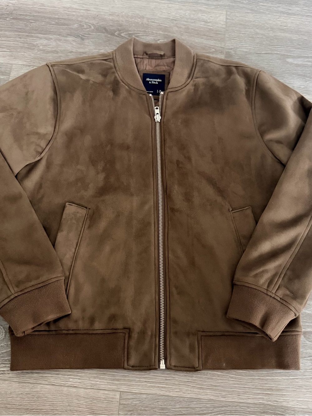 Abercrombie & Fitch Men's Chocolate Brown Bomber Jacket